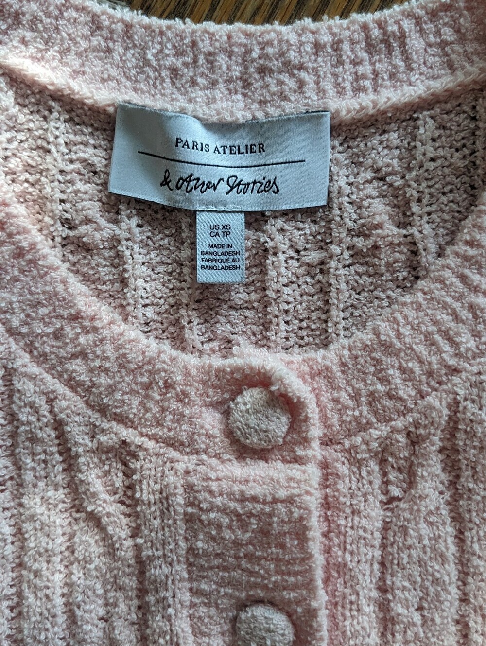 Soft Pink Bouclé Cardigan